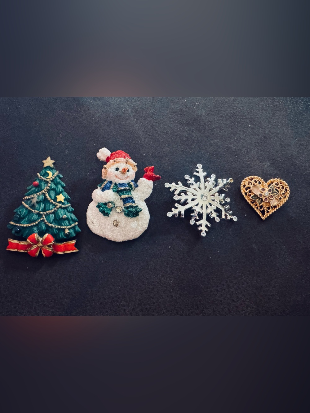 Festive Snowman and Holiday Pin Set - Multicolor